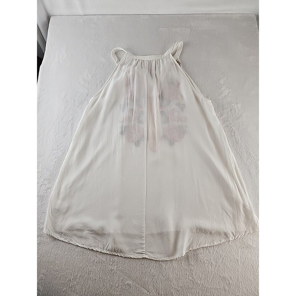 Andree by Unit Floral Embroidered Tank Top Size Small White Boho Hippie Festival - Picture 2 of 7